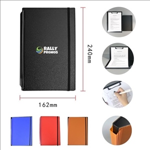 A4 Folding PVC Clipboard with Pen Holder